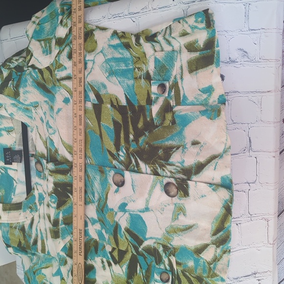 R.Q.T. Floral Button-Up, Linen Blend, 3/4 Sleeves Blazer/Jacket PXL - Picture 11 of 12